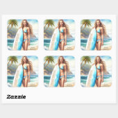 Meisje Action Point Break Vierkante Sticker (Vel)