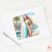 Meisje Action Point Break Vierkante Sticker (Envelop)