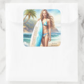 Meisje Action Point Break Vierkante Sticker (Tas)