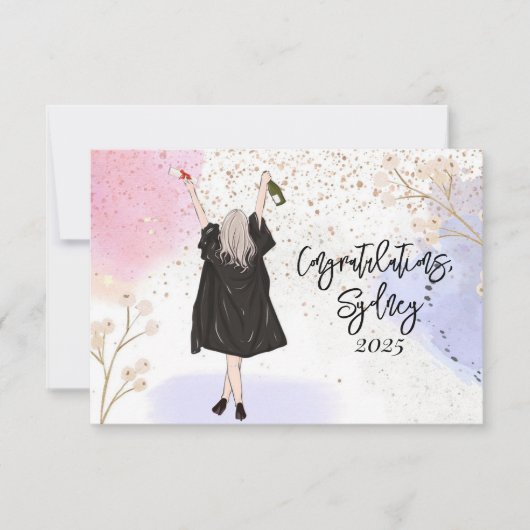 Meisje Afstuderen gefeliciteerd (Voorkant)