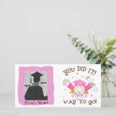 Meisje Afstuderen kleuterschool / voorschoolse fot Aankondiging (Staand voorkant)