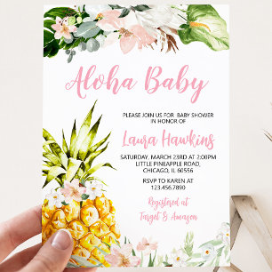 Meisje Ananas Baby Shower Kaart