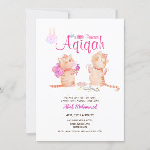 Meisje AQIQAH Baby shower Verjaardagsprinses Thema Kaart