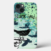 meisje Aqua Black Bird Pattern Iphone Case-Mate iPhone Case (Achterkant)