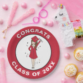  meisje Avatar | Afstuderen van de middelbare scho Papieren Bordje (Feest)