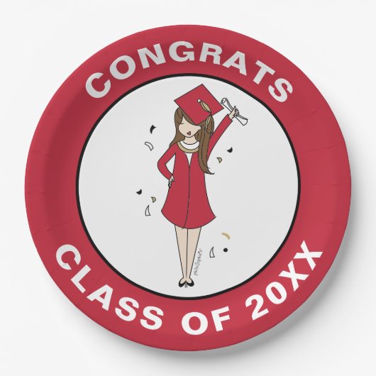  meisje Avatar | Afstuderen van de middelbare scho Papieren Bordje (Voorkant)