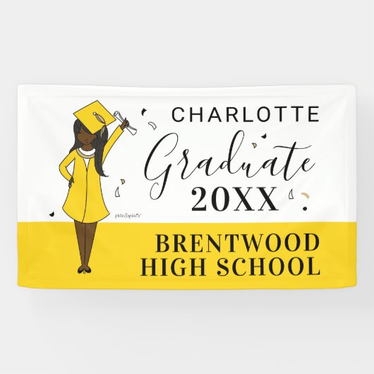  meisje Avatar | Afstuderen van de middelbare scho Spandoek (Horizontaal)