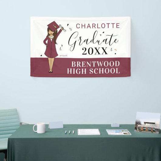  meisje Avatar | Afstuderen van de middelbare scho Spandoek (Beurs)