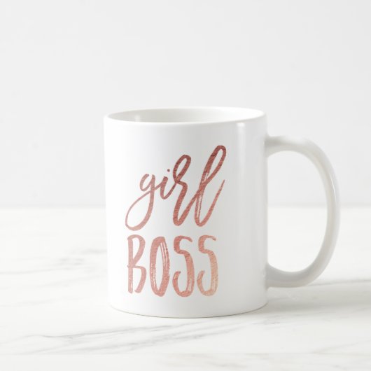 Meisje Baas | Roos gouden koffie Mok (Rechts)