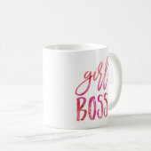 Meisje Baas | Roze Waterverf Koffie Mok (Voorkant rechts)