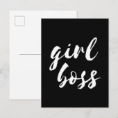 Meisje baas zwart briefkaart (Voorkant / Achterkant)