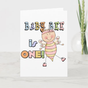 Meisje Baby Bee 1e Verjaardag Tshirts en geschenke Kaart