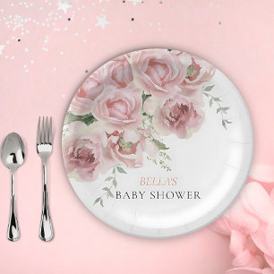 Meisje Baby in Bloom Baby shower Borden Papieren Bordje