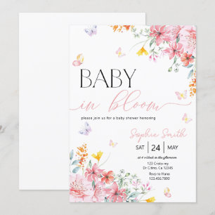 Meisje Baby in Bloom Butterfly Baby shower Kaart