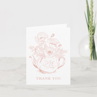 Meisje Baby is Brouwen  Roze Bloemen Dank u Bedankkaart