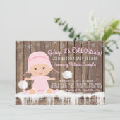 Meisje Baby is koud buiten Baby shower Kaart (Staand voorkant)