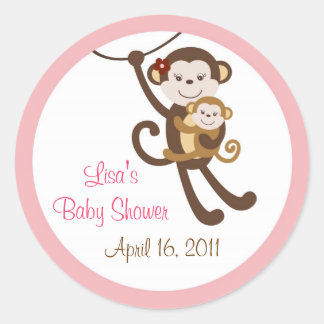 Meisje Baby Monkey Oerwoud Envelop Seals Stickers