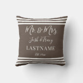 Meisje Baby Olifant met Strik Aangepaste Naam Kussen (Achterkant)