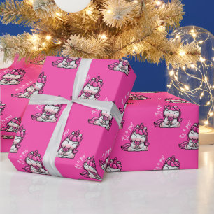 Meisje Baby Roze Eenhoorn Gender Reveal Party Cadeaupapier