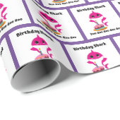 Meisje baby Shark inpakpapier (Rol Hoek)