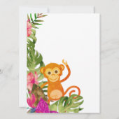 Meisje Baby Shower Aap Roze Tropisch Wilde Dieren (Achterkant)