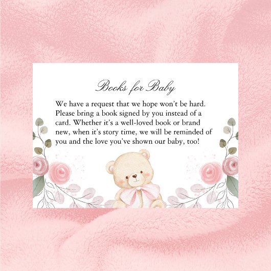 Meisje Baby shower Boeken voor Baby Enclosure Kaar Informatiekaartje