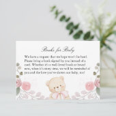 Meisje Baby shower Boeken voor Baby Enclosure Kaar Informatiekaartje (Staand voorkant)