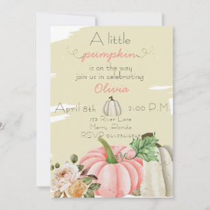 Meisje baby shower Een kleine pompoen is op weg Kaart