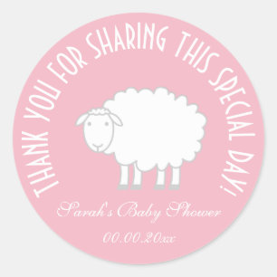 Meisje baby shower feest favor dank je stickers