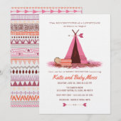 Meisje Baby shower Invitation {Boho Chic} Kaart (Voorkant / Achterkant)