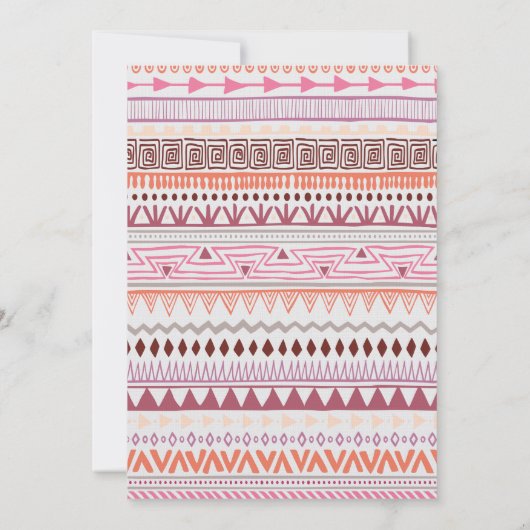 Meisje Baby shower Invitation {Boho Chic} Kaart (Achterkant)