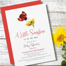 Meisje Baby Shower Lieveheersbeestje Zonnebloem Kl