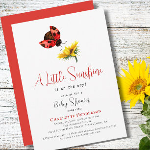 Meisje Baby Shower Lieveheersbeestje Zonnebloem Kl Kaart