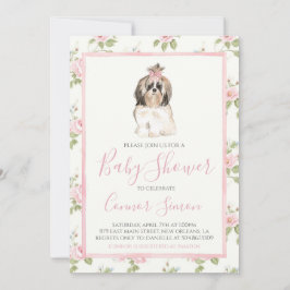 Meisje Baby shower Puppy Dog Kaart