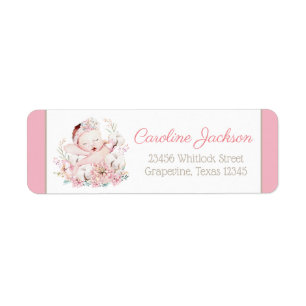 Meisje Baby Shower Retouradreslabels Etiket