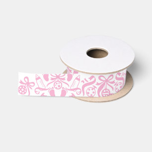 Meisje Baby Shower Roze Fles Rammelaar Patroon Lint