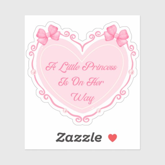 Meisje baby shower roze hart bogen sticker (Vel)