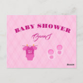 Meisje Baby shower Spelletjes Voorspelling en Advi Briefkaart (Achterkant)