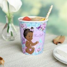 Meisje Baby Shower Teal Paars Vlinder Etnisch