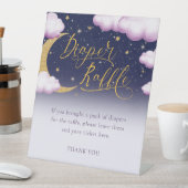 Meisje Baby shower Twinkle Little Star Luier Raffl Reclamebord Met Voetstuk (Insitu)