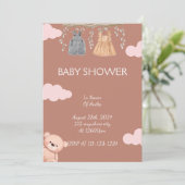 MEISJE BABY SHOWER UITNODIGING (Staand voorkant)