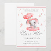 Meisje Baby shower Uitnodiging Sjabloon Download (Voorkant / Achterkant)