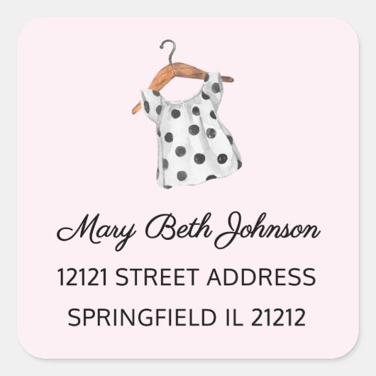 Meisje Baby shower Waterverf 1.5-in Adres Sticker (Voorkant)