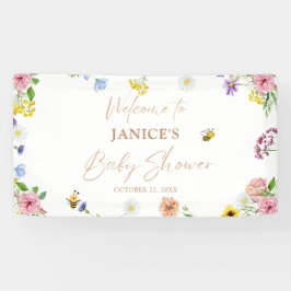 Meisje Baby shower Zoet als kan Bee Bloemen Achter Spandoek