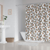 Meisje Badkamer Decor, Monarch Butterfly Douchegordijn