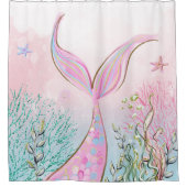 Meisje Badkamer Decor, Zeemeermin Douchegordijn (Voorkant)
