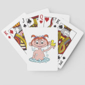 Meisje Badtijd Fun met Rubber Eend en Bubbels Pokerkaarten (Achterkant)