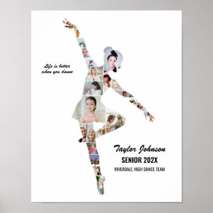 Meisje Ballerina Ballet Dans Aangepaste Foto Colla Poster