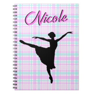 Meisje Ballerina Ballroom Dance Plaid Pastel Notitieboek