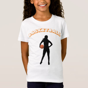 Meisje basketbal T-shirt met naam en nummer